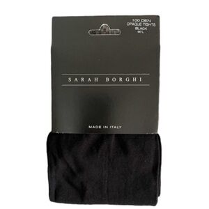 NEW Sarah Borghi Opague Tights Made in Italy Black Size M/L